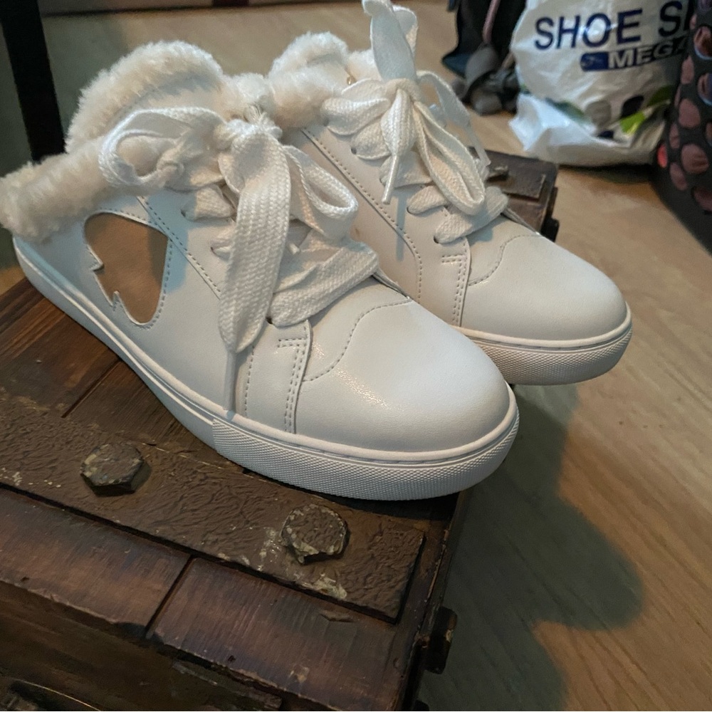 Kate Spade White and Tan Sneakers Sleek Modern Design